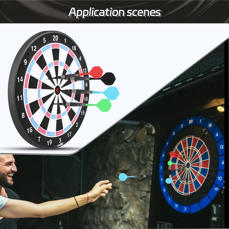CyeeLife Integrated Dart Shaft and Flights Standard Shape,Dart Accessory Black/Red/Blue/Green/Yellow