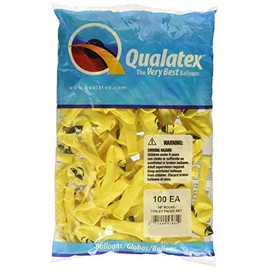 Qualatex 5" floor balloons; Smiling Faces; Ct 100; Yellow Balloons Bag of 100 Balloons
