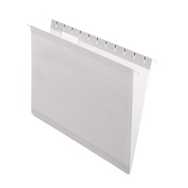 Pendaflex 415215GRA Reinforced Hanging Folders, 1/5 Tab, Letter, Gray, 25/Box