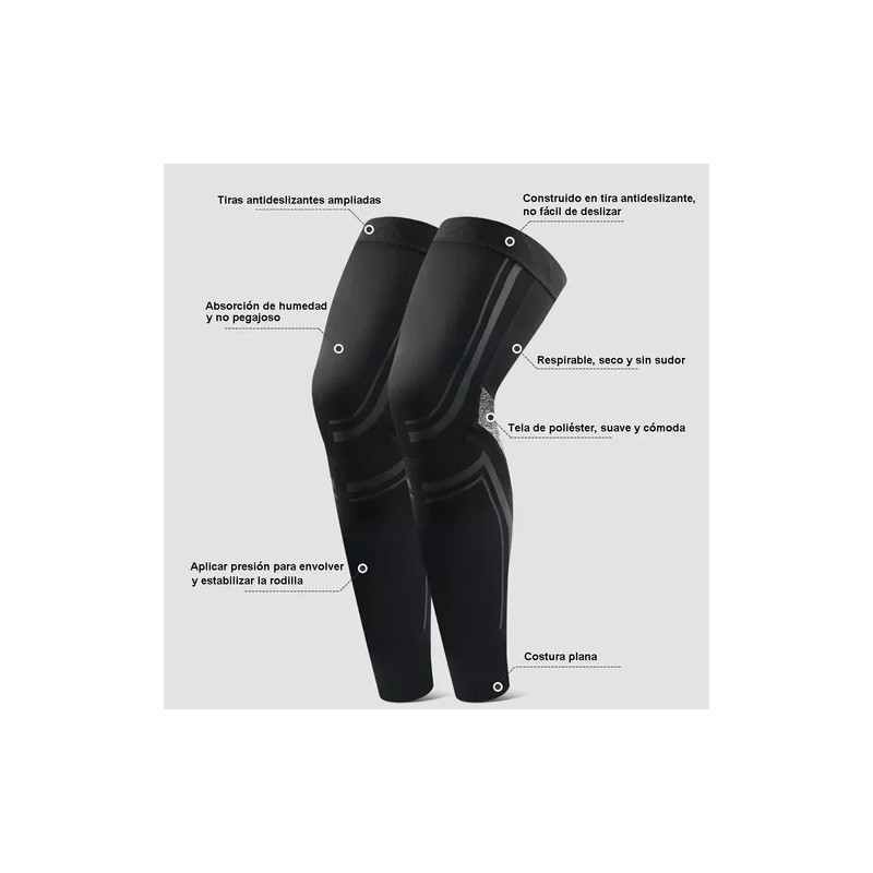 1 Pair Rodillera Deportiva Compresión Pierna Larga Correr