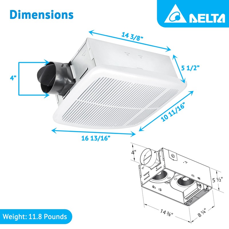 Delta Breez Radiance Exhaust Bathroom Fan 80 CFM Energy Efficient