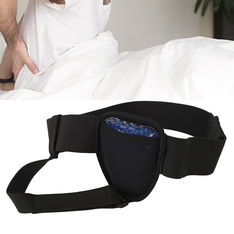 Inguinal Hernia Belt Adjustable Black PVC Gel Bag Soft Foam