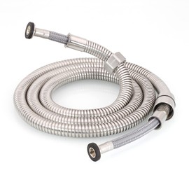 Shower Hose 59-inch Stainless Steel Double Sprial Nylon Braided Hose with 1/2'' Connector (Brushed Nickel)