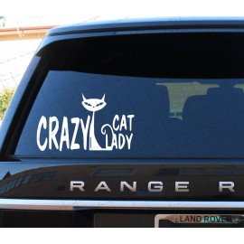 Unbranded Cat Lady Pride - Vinyl Decal - Crazy Childless Cat Lady Car Window Decal Slim Vr