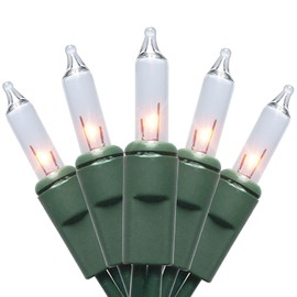 MULTI-SPARKING Clear Christmas Lights 35 Count - Incandescent Mini Tree Lights Set for Indoor Outdoor Decoration, 8.5 Feet Green Wire Warm White String Lights
