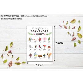 HEZNZXQ Scavenger Hunt Game, Outdoor Nature Scavenger Hunt, Park Hunt Clues Cards, Travel Games, Camping Party Games Supplies Activities (01)