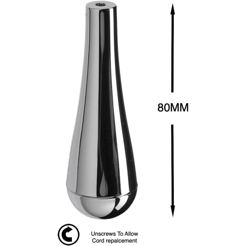 Taps2Traps® Stunning Chrome Teardrop Bathroom Light Pull Pendant with 1