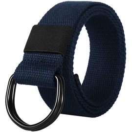 ITIEZY Canvas Work Belt, Men's Belt Without Holes Continuously Adjustable Outdoor Fabric Belt for Work and Travel, 03 Blue