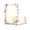 Flowers and Butterflies Spring Rain Letter Paper set with 50