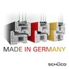 SCHÜCO Window handle with push button, black, window handle with