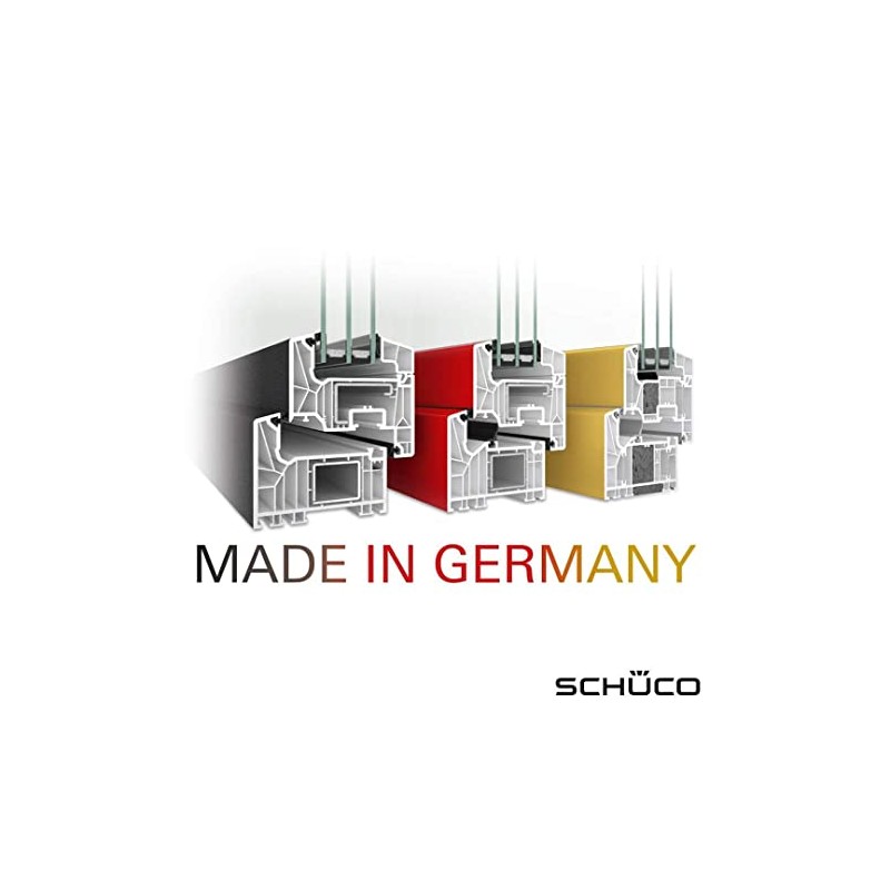 SCHÜCO Window handle with push button, black, window handle with