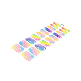 Semi-Cured Gel Nail Strips, Long-Lasting,UV Light Nail Stickers,20pcs,red,Black,Blue Galaxy,Leopard Print,Solid,Easy Apply & Remove, Salon-Quality Nail Decoration, Nail DIY (Colorful 14)