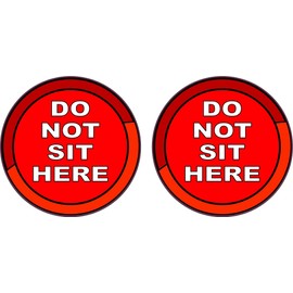 StickerTalk Red Do Not Sit Here Vinyl Stickers, 1 Sheet of 2 Stickers, 3 inches by 3 inches Each