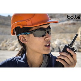 Bollé Safety 40302, Tryon Safety Glasses Platinum®, Black/Blue Frame, Smoke Lenses, Universal