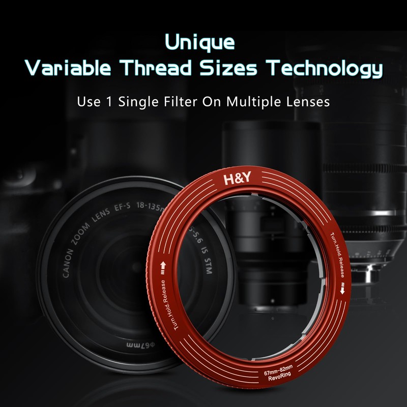 H&Y Step Up Rings for Filters Adapter Variable Step Up