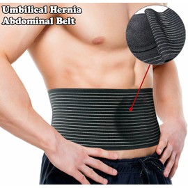 Umbilical Hernia Premium Belt for Women and Men - Abdominal Support Binder with Compression Pad - Navel Ventral Epigastric Incisional and Belly Button Hernias Surgery Prevention Aid (S/M (60-97 CM)