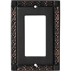 Leaf Oil Rubbed Bronze - GFCI Rocker Switch Plate Covers