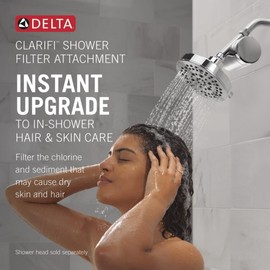 Delta Faucet Clarifi Standard Shower Filter Attachment with Filter, Shower Water Filter, Shower Head Filter, Chrome 7SF100
