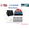 LLD_TK 6 Gang Green LED Waterproof Rocker Switch Panel Breakers
