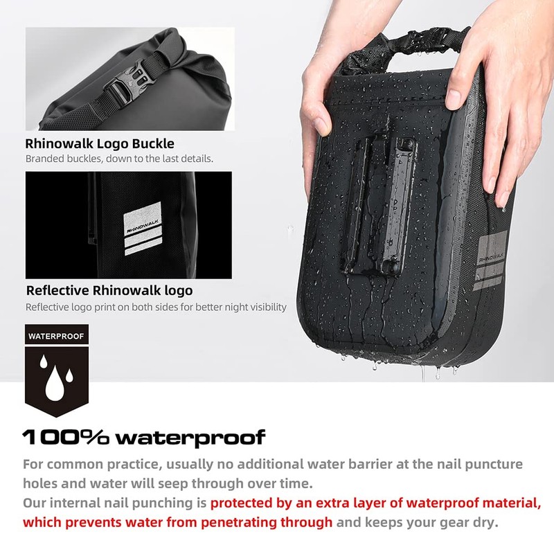 Rhinowalk Bike Front Pannier Fork Bag - Waterproof Bicycle Rack