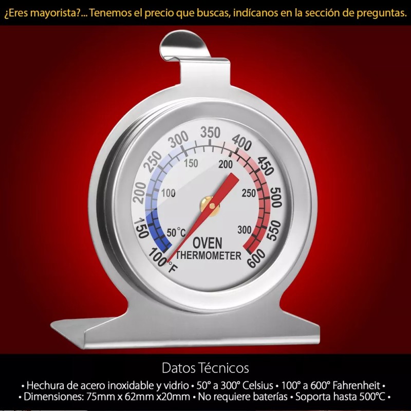Mercader Digital 3 Pzs Termómetro Horno Acero Inoxidable Cocina Profesional