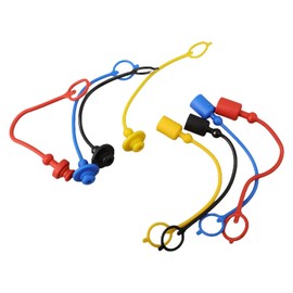 4 Pairs Hydraulic Quick Coupler Dust Cap and Inner Cover PVC Rubber Retaining Ring Keeps Cap Attached to Hose