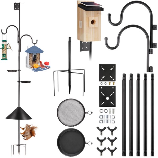 Bird Feeder Pole 92 Inch, Heavy Duty Feeding Station Kit