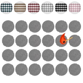 24 Count Sheet - 1" Round Adhesive Match Striker Paper Stickers | 1 inch Circle Replacement Stryker Stricker for Safety Matches | Peel & Stick Flint Lighter Dot Pad (Striped)