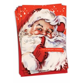 NobleWorks Variety Pack of 3 Christmas Greeting Cards with Envelopes, Humor Holiday Assortment for Men and Women (3 Designs, 1 Each) Tanked Santa C6692XSG-C3x1