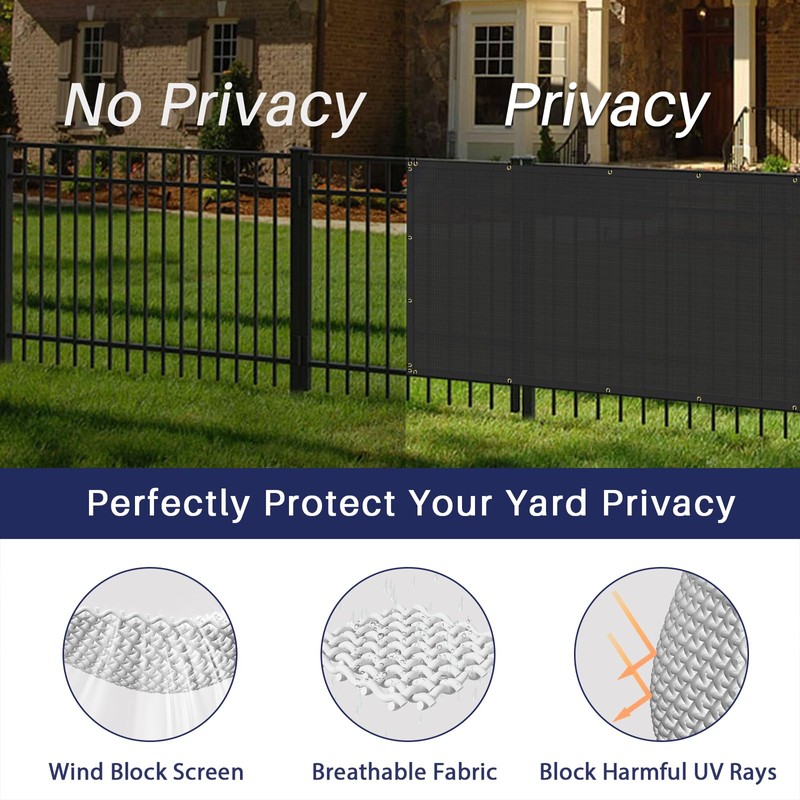 Windscreen4less Privacy Fence Screen 6'x20' Heavy Duty Windscreen Fencing Mesh