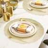 Gold Round Placemats Set of 6 Waterproof Pressed Vinyl Place