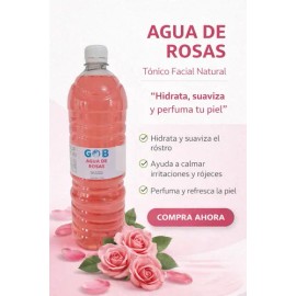 Gob tónico facial agua de rosas 1 L | hidratación para todo tipo de piel