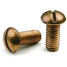 Silicon Bronze Slotted Round Head Machine Screws #8-32 x 1/2" Qty 25