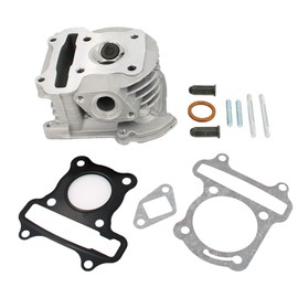 Glixal ATGT-003 GY6 49cc 50cc Engine 39mm Cylinder Head Assy with Valves for 139QMB 1P39QMB Chinese Scooter Moped ATV Quad Go Kart (Non EGR Type, 64mm Valve)