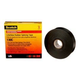 Scotch Linerless Rubber Splicing Tape (130C): 2 in. x 15 ft. (Black)