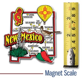 New Mexico Jumbo State Magnet by Classic Magnets, 3.5" x 3.6", Collectible Souvenirs Made in The USA