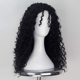 Miss U Hair Women Classic Long Afro Curly Witch Cosplay Costume Wig Punk Lolita Wig (Black)