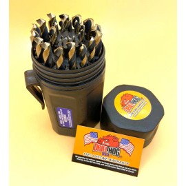 Drill Hog® 29 Pc Drill Bit Set Bit Tank™ HI-Molybdenum M7 Lifetime Warranty