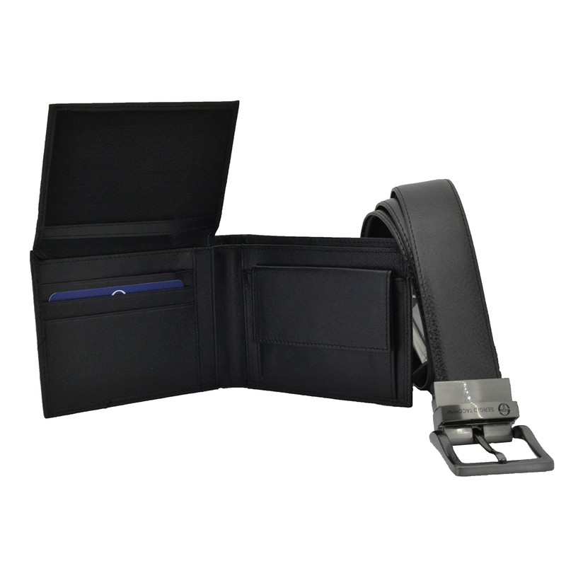 SERGIO TACCHINI Mens Gift Box Reversible Leather Belt and Wallet,