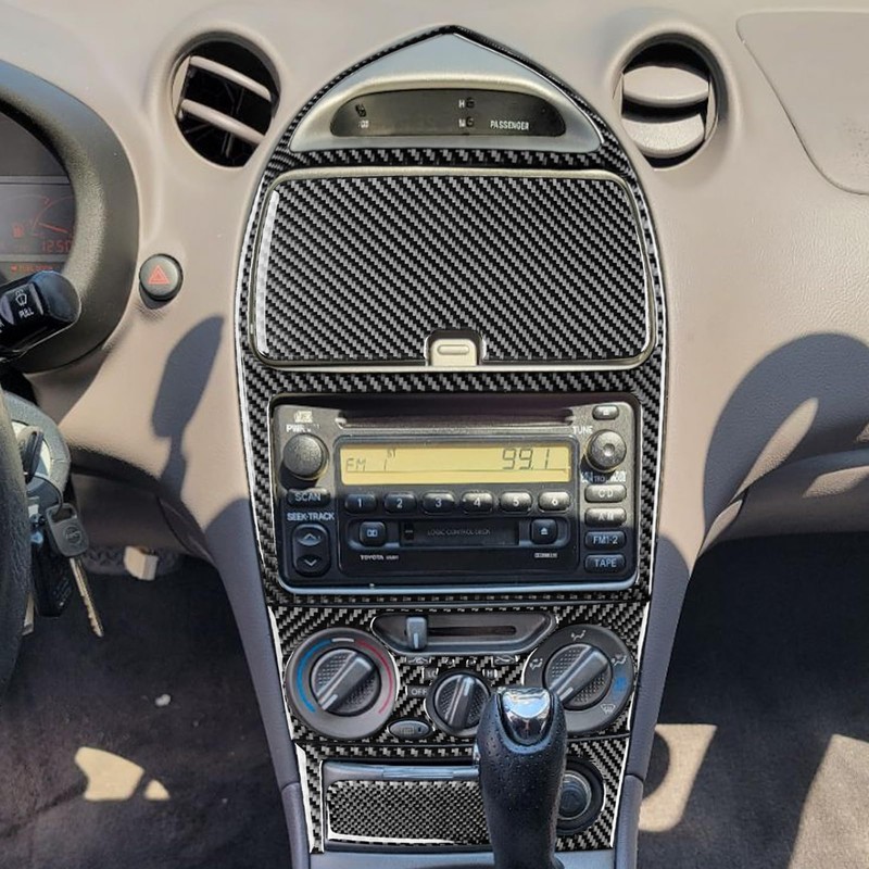 PJFUS Real Premium Carbon Fiber Car Dash Central A/C Control