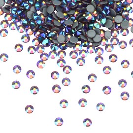 Jollin Hot Fix Crystal Flatback Rhinestones Glass Diamantes Gems 4.8mm(20ss 1440pcs, Light Purple AB)