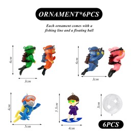 CVDYWDJIE 6 Pieces Aquarium Diver Ornaments, Aquarium Landscaping Accessories, Interesting Aquarium Decorations, Creative Aquarium Accessories