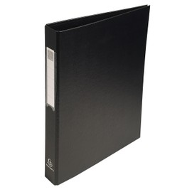 Exacompta - Ref 51381E - PP-Covered Ring Binder - Suitable for Storing A4 Documents, 4 Rings, 40mm Spine, Holds Up To 400 Sheets, Sturdy Cardboard - Black