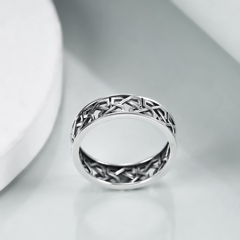 URONE 925 Sterling Silver Celtic Knot Ring for Women Good