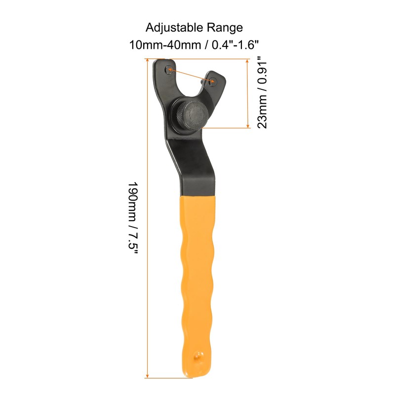sourcing map Angle Grinder Wrench 0.4"-1.6"(10-40mm) Range Universal Adjustable Lock