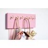 Pink Wood Long Ribbons Bow Organizer Headband Holder Poplar Plaque