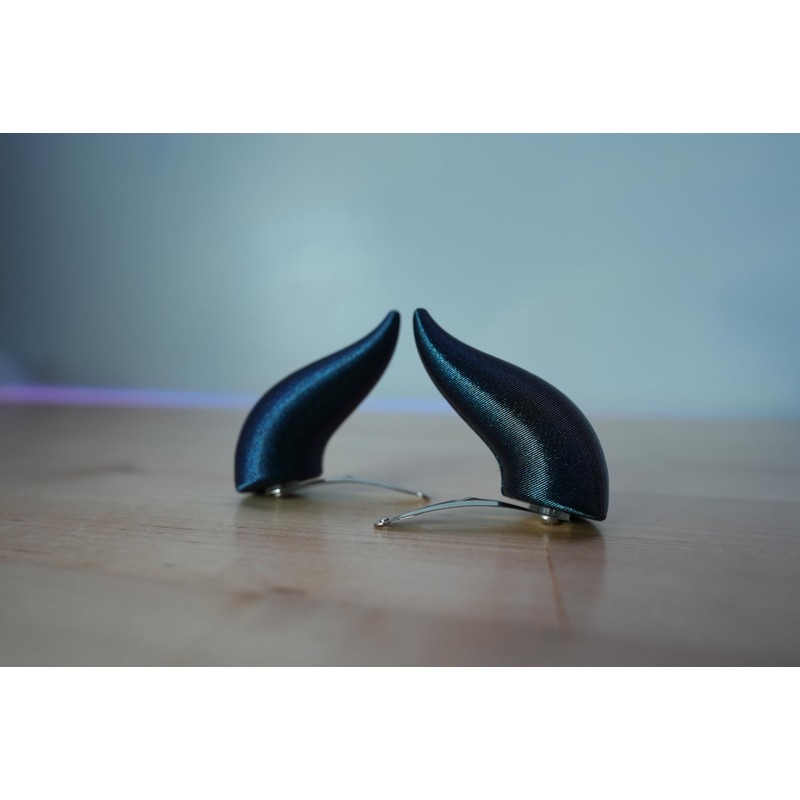 Demon Clip-on Horns (Deep Purple-blue with Sparkles)