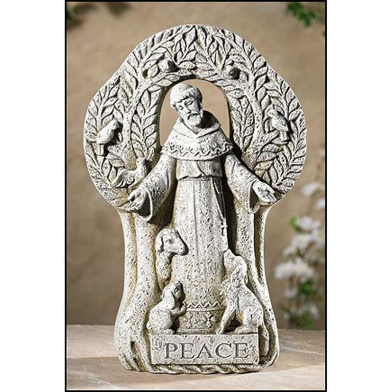 Avalon Gallery Saint Francis Peace Tree Garden Figurine, Stone Resin