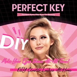 Perfect Key 96 Clusters Eyelash Extensions Faux Mink Lash Clusters D Curl Natural Look Eyelash Clusters 8-16mm