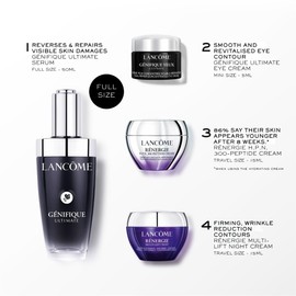 Lancôme Génifique Ultimate Serum Complete Set, Repair Science Skincare Routine, Includes 50ml Serum, Eye Cream, HPN 300 Cream and Night Cream, Skincare Gift Set (Worth £161.90)
